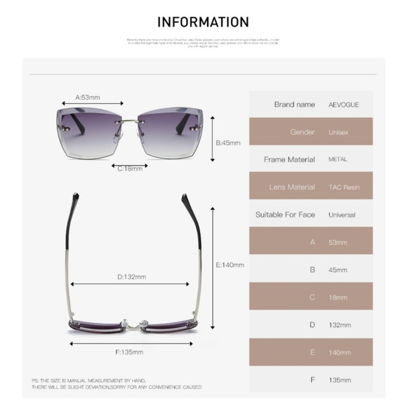 ⚘Gray/Purple Diamond Square Rimless sunglasses - Picture 4 of 8